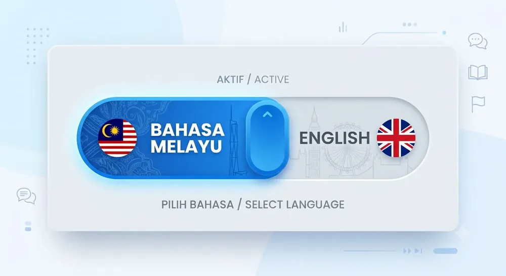 Togol Bahasa Melayu dan English pada header game